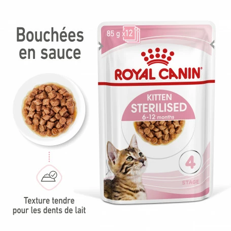 Cat Kitten Stérilisé Royal Canin Emincé En Sauce Sachet Repas 2 Cat Kitten Stérilisé Royal Canin Emincé En Sauce Sachet Repas – Image 2