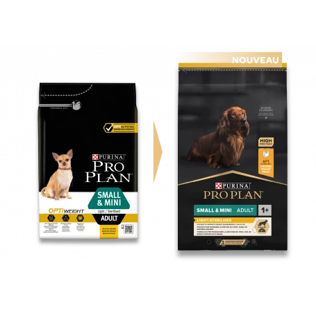 PURINA PRO PLAN Dog Small&Mini Adult Light Sterilised Optiweight Poulet 1 PURINA PRO PLAN Dog Small&Mini Adult Light Sterilised Optiweight Poulet