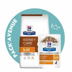 HILL'S Pet Nutrition Pack'Avenue Hill's Prescription Diet K/D Kidney Croquettes Pour Chat Au Poulet 3 Kg