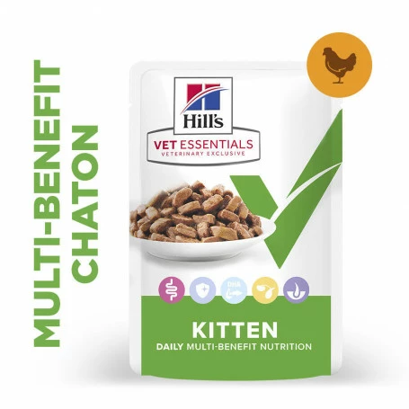 HILL'S Pet Nutrition Vet Essentials Chat Multi-Benefit Kitten Poulet Sachet Repas 1 HILL'S Pet Nutrition Vet Essentials Chat Multi-Benefit Kitten Poulet Sachet Repas
