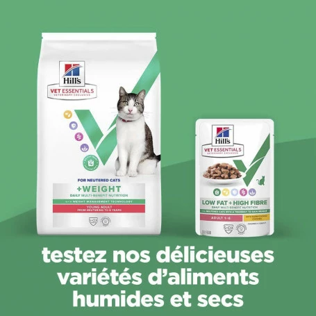 HILL'S Pet Nutrition Vet Essentials Chat Multi-Benefit + Weight Adult Poulet Sachets Repas 3 HILL'S Pet Nutrition Vet Essentials Chat Multi-Benefit + Weight Adult Poulet Sachets Repas – Image 3