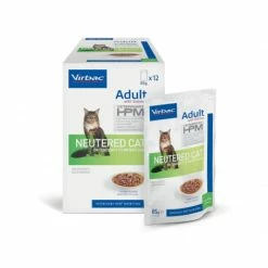 Virbac Veterinary HPM Chat Adult Neutered Saumon Sachets Repas -nourriture pour chien boutique veterinary hpm cat adult neutered salmon bouchees sachrepas 4