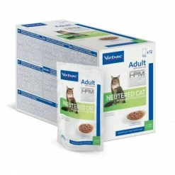 Virbac Veterinary HPM Chat Adult Neutered Saumon Sachets Repas -nourriture pour chien boutique veterinary hpm cat adult neutered salmon bouchees sachrepas 5